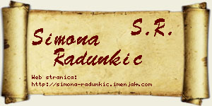 Simona Radunkić vizit kartica